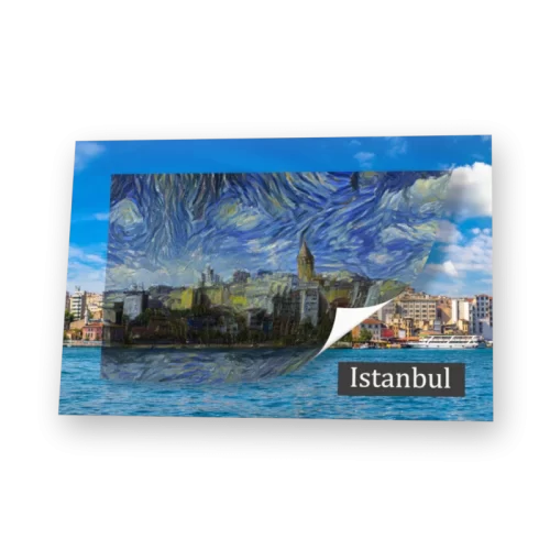 Istanbul Van Gogh-style lenticular postcard by 3Dimge, front view