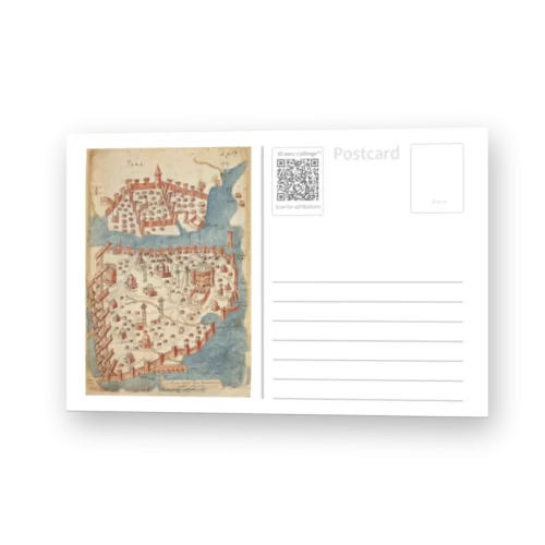 Back of the Istanbul Van Gogh-style lenticular postcard